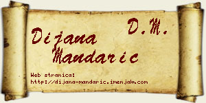 Dijana Mandarić vizit kartica
